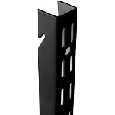 Knape &amp; Vogt John Sterling Dual Trak Heavy-Duty Adjustable Shelving Standard, 48-inch, Black, 0119-48BK