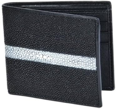 Black Genuine Stingray Skin Rowstone Bifold Leather Wallet