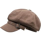 Golirsteca Newsboy Beret Caps for Women Cap Stripe Autumn Spring Winter Cabbie Painter Paperboy Hats
