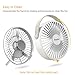 USB Desk Fan, EasyAcc 4 Inch USB Mini Table Fan Easy Cleaning Electric Portable Fan 3 Blades With Leather Handle Personal Fan ON/OFF Adjustable fit all USB Device For Office Home Desktop Table - White