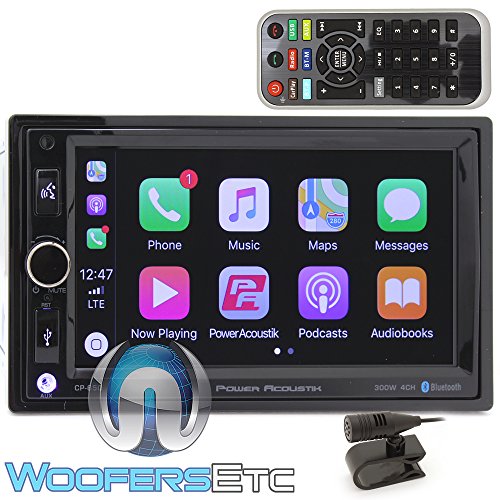 POWER ACOUSTIK CP-650 Double DIN Bluetooth in-Dash Digital Media Car Stereo Receiver with Touchscreen, Apple CarPlay, 6.5