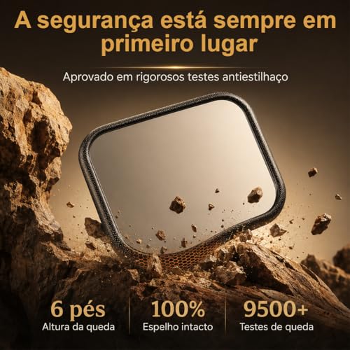 Altomex Espelho Retrovisor Traseiro para Carro, Preto, Ajustável, Monitoramento de Bebê na Cadeirinha, Visão Ampla, Retangular