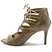 Ollio Womens Shoe Lace-up Gladiator High Heel Bootie