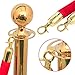 Yaheetech 6pcs Stainless Steel Stanchion Posts - 6.6FT Extended Red Velvet Rope Retractable Barriers Ropes Safety Barriers Set with Stable Base for Party Supplies Theater Hotels Clubs Museums, Gold