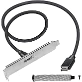 DKARDU USB 3.2 Gen 2 USB-C Front Panel Adapter Cable, Motherboard Header Extension Adapter, USB C Female to 20 Pin USB Type E A-Key Male with PCI Bracket, 15.7", with Mesh dustproof Baffle, Screw
