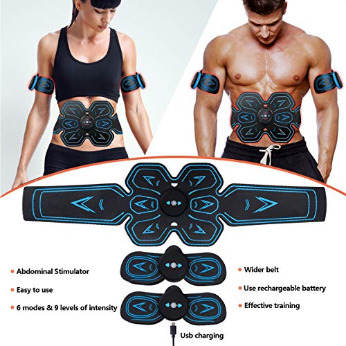 Cintura Stimolante Cintura EMS Per Addominali - Stimolatore Muscolare Per Fitness, Casa, Nero/bianco, In Pelle PU Orologio Fitness
