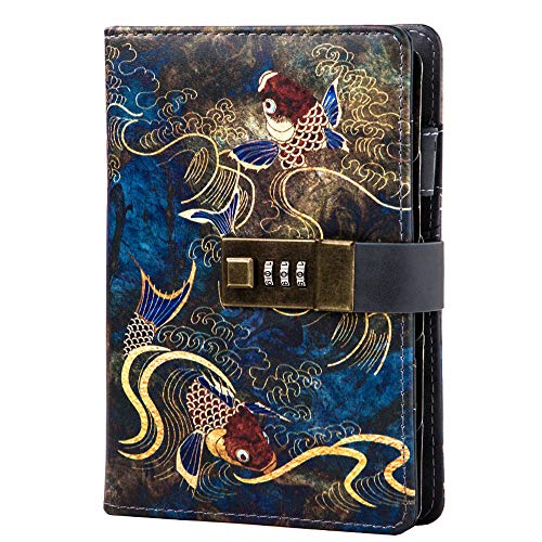 Diary With Lock A6 Small Locking Diary Locking Journal for Adults PU