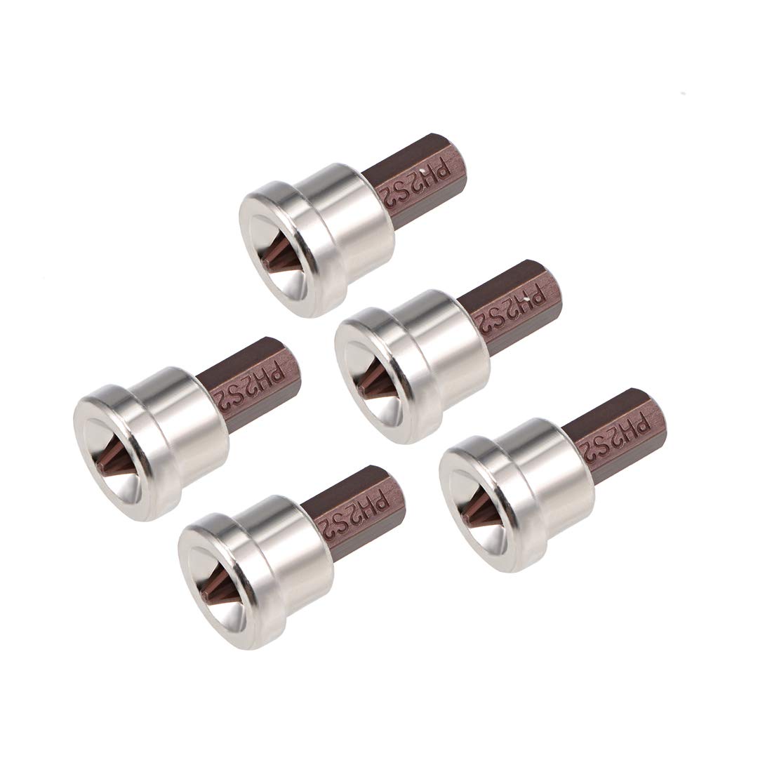 sourcing map 5pcs 1/4" Hex Shank 25mm Length Magnetic Plasterboard Locator Screwdriver, PH2 Phillips Screwdriver Bits S2 Alloy Steel