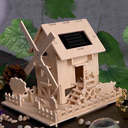 image for Qinmay Solar DIY wooden hut Manual 3d model wooden educational toys of