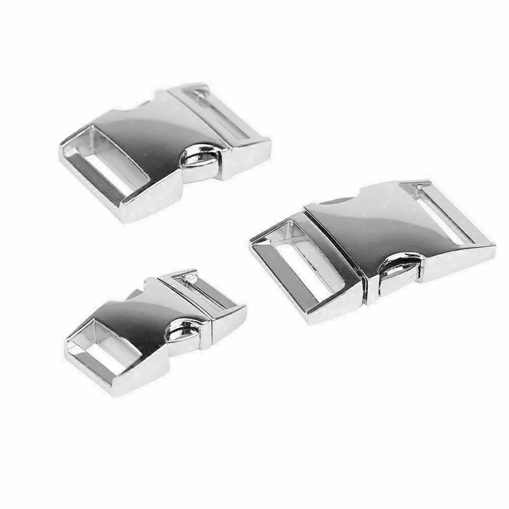 Yunzhou 5Pcs Metal Buckles Side Release Clasp Use for Dog Collar Buckles Clip/Webbing/Paracord Bracelet/Bag/Backpack (Silver, 20mm)