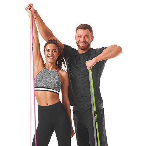 Set of 3 Dual Color Resistance Bands - with eGuide by DS DOG - Durable Workout Equipment - Compact, Effective and Versatile Latex Exercise Bands for Training at Home, Gym, Outside
