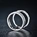 Redbarry 18k Platinum Plated Tri-circles Wheel Micro CZ Paved Mid Finger Rings, Size 8