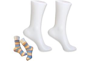 ALINUOYQ 2PCS Foot Mannequin for Socks Female Sock Mannequin Foot Display Model Stand Feet Mannequins for Jewelry Ankle Chain Socks Shoes White Left Right