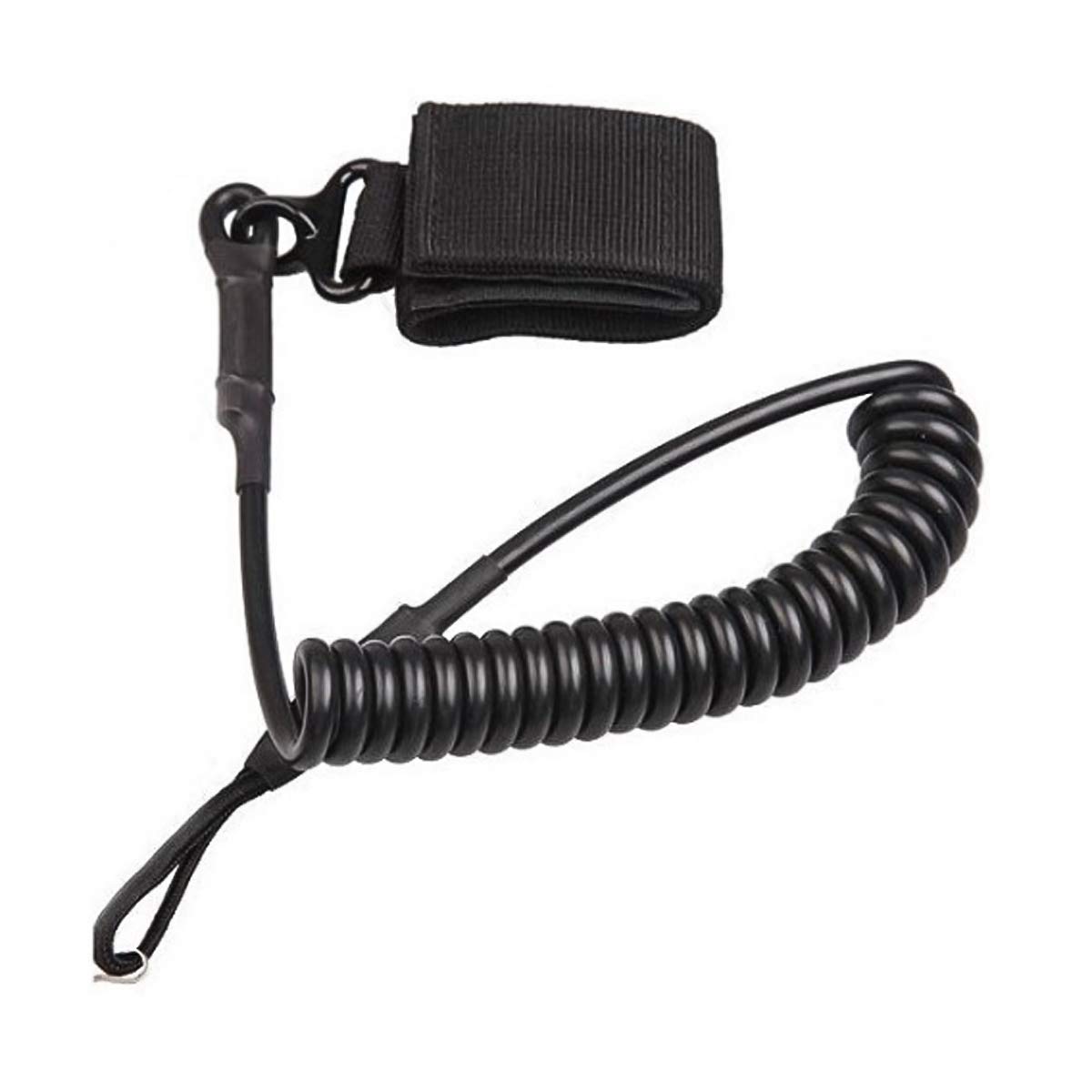 Dibiao Spring Tactical Coil Chain Safety Lanyard Rope Heavy Duty Bungee Cord for Climbing, Hiking, Camping and Outdoor Living (Color : Black)