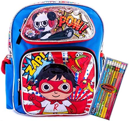 Ryan's World Backpack 12" Book Bag School Daypack with Colorful Pencils