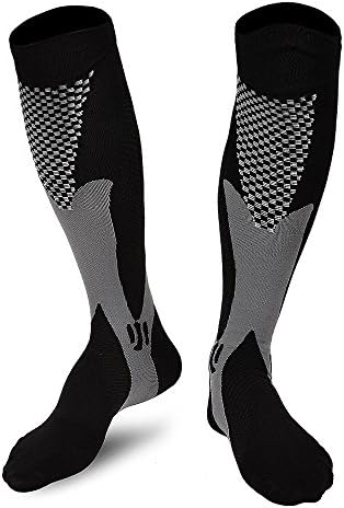 Compression Socks for Men &amp; Women,Compression Socks 20-30 mmhg for Flight, Maternity, Athletics, Travel, Nurses - Medical Care Grade, Boost Stamina, Circulation &amp; Recovery (S/M, Black)