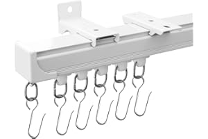 MaKefeile Curtain Tracks Ceiling Wall Mounted Heavy-Duty Curtains Rails Room Divider Track for Living Bedroom Shower White 3FT To 12FT