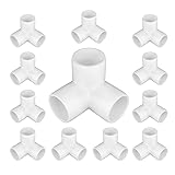 12-Pack 3 Way PVC Fittings 1 Inch, Furniture Grade