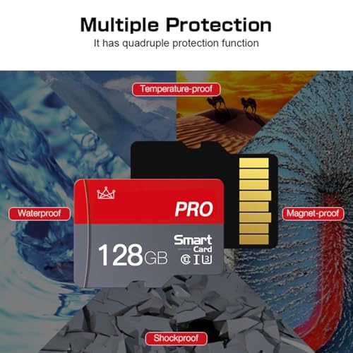 128GB Micro Memory Card Class 10 Memory Cards Mini TF Card with Adapter for Smartphones/Tablet/Drone/Game Console(2-Pack)