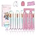 Mermaid Makeup Brushes Set, MYSWEETY 10PC Ultimate Makeup brushes Mermaid Cosmetic Brushes Eyebrow Eyeliner Brush Concealer Brushes Set + 1PC Fat Fish Foundation Brush + 2Pcs Silicone Makeup Sponge