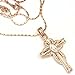 FC JORY Rose Gold Plated Crystal Alloy Cross Pendant Diamante CZ Necklace Large size