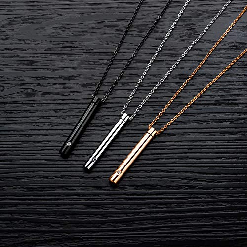 YOUFENG Urn Necklaces for Ashes Urns for Human Ashes Memorial Cremation Urn Locket Stainless Steel Keepsake Ashes Jewelry (Silver) - Thumbnail 5