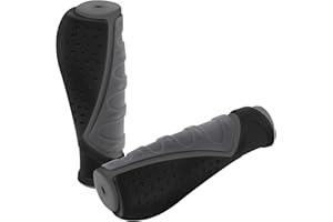 TRELC Antislip Bicycle Handlebars Grips Protector for Bicycle/Mountain Bike/Road Bike/Folding Bike (Black+Grey)
