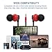 Earbuds, Vogek Bass Stereo in-Ear Headphones Earphones with S/M/L Eartips Compatible with Samsung, Android Phone and More (Black-Red)