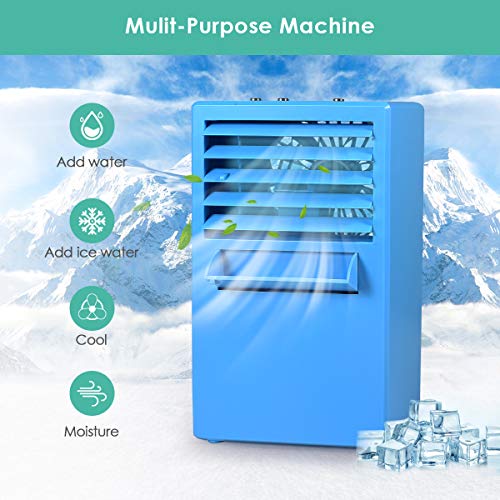 UOKOO Personal Space Air Conditioner, Mini Portable Desktop Fan Personal Misting Table Fan Small Evaporative Air Cooler Circulator Humidifier for Office, Dorm, Room, Outdoor