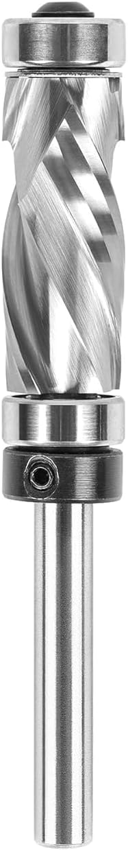 SpeTool 1/4in Shank Spiral Compression Flush Trim Router Bit 1/2in Dia Dual