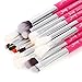 Jessup Professional Natural-Synthetic Eye Makeup Brushes Set 15pcs for Eyeshadow Blending Concealer Eyeliner Eyebrow, Rose Carmine/Silver T197