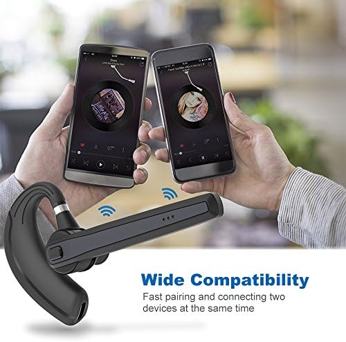 Bluetooth Headset, Wireless Earpiece Bluetooth for Phones, In-Ear Piece Hands-Free Headphone Office Phone Headsets w/ Mic, Noise Cancelling for Driving