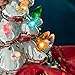 RJ Legend 15-Inch Silver Christmas Mini Ceramic Tree – Festive Lighted Christmas Tree Decor – Vintage Tabletop Christmas Decorations – Retro Winter Tree - Shiny Holidays Decor