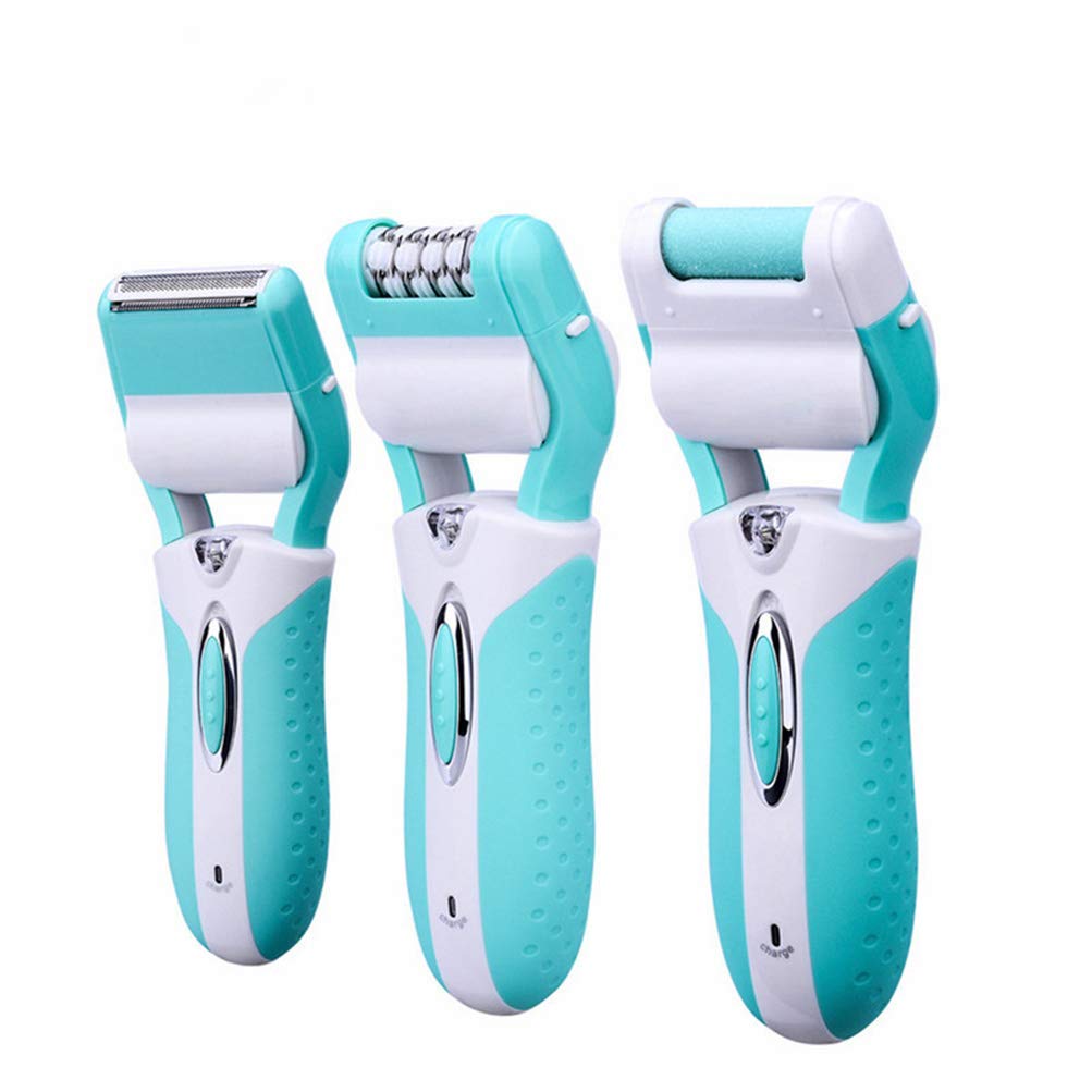 3 in 1 Electric Epilator Women Hair Removal Painless Shaving Foot File Pedicure Tools Machine Female for Face Bikini Body Leg