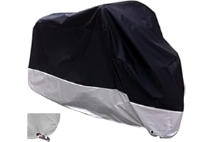 XYZCTEM All Season Black Waterproof Sun Motorcycle Cover,Fits up to 116" Motors (XXX Large & Lockholes)