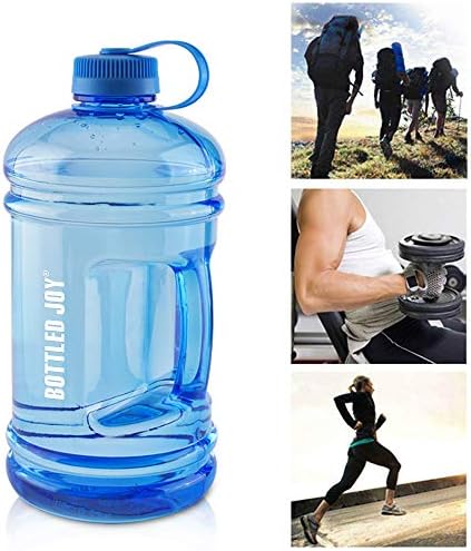 Blue BPA-free water bottle priced at $11.99.