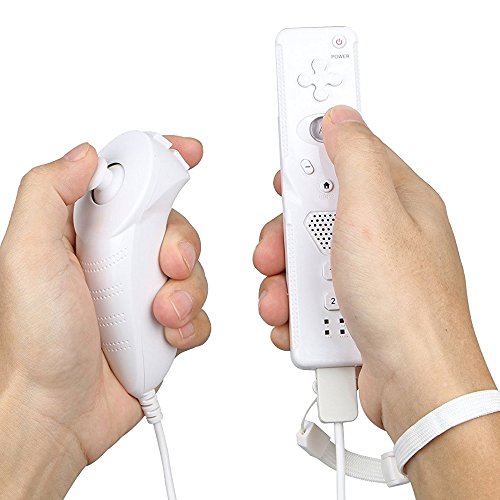 Maexus Motion Plus Wii Remote and Nunchuck Combo Controller with Wrist Strap for Nintendo Wii Game Console - White - Thumbnail 4