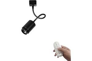 KAYYELAMP H-Type Track Lighting, 7W Stepless Dimming Remote Control Track Light, Modern Style Aluminum Spotlight, Black Mini Track Mount LED Pendant Light Fixtures for Gallery Bedroom Kitchen Loft