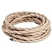 Rope Light Cord, 32.8ft Linen Covered Copper Wire 18/2 Round Vintage Twisted Cloth Cable Antique Industrial Lamp Rope for DIY Pendant Light (2-core)