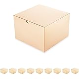 PACKQUEEN 10 Gift Boxes 6x6x4 Inches, Gift Boxes with Lids, Paper Gift Boxes for Gifts, Cupcake Boxes,Crafting Boxes,Champagn