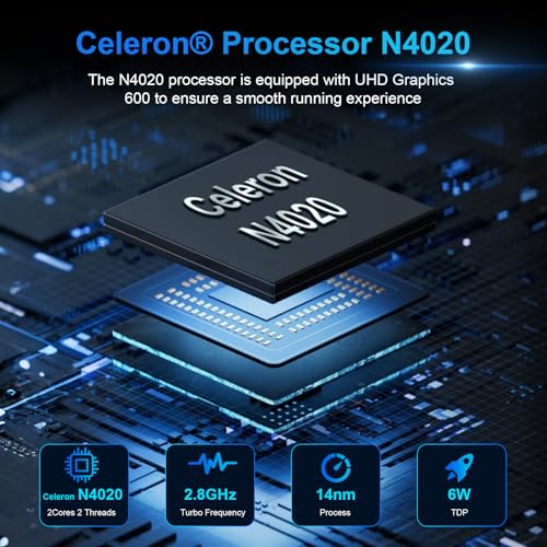 360° Folding Touch Laptop - 11.6 Inches, Laptop PC 6GB RAM 128GB SSD Celeron N4020, IPS Screen 1366 x 768, Laptop for Studies Work Leisure, Computer with Keyboard Film - Silver