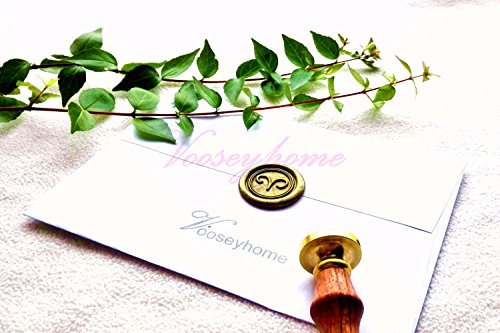 Vooseyhome The Horoscope Aries - Sign of Zodiac Wax Seal Stamp with Rosewood Handle - Ideal for Decorating Gift Packing, Envelopes, Parcels, Invitations, Scrapbook, etc