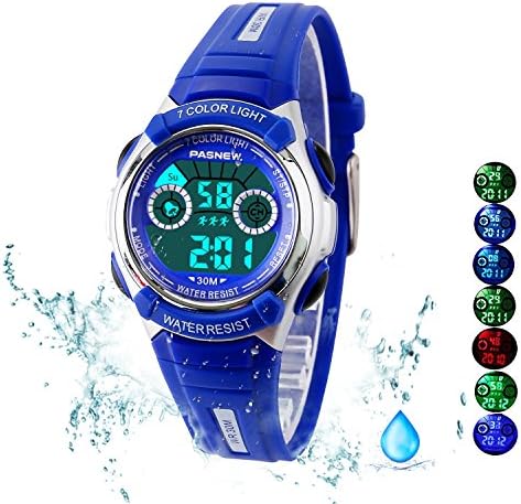 7 Colors Kids Sports Watch Children For Girls Boys Waterproof Military Dual Display Led Kids Watches