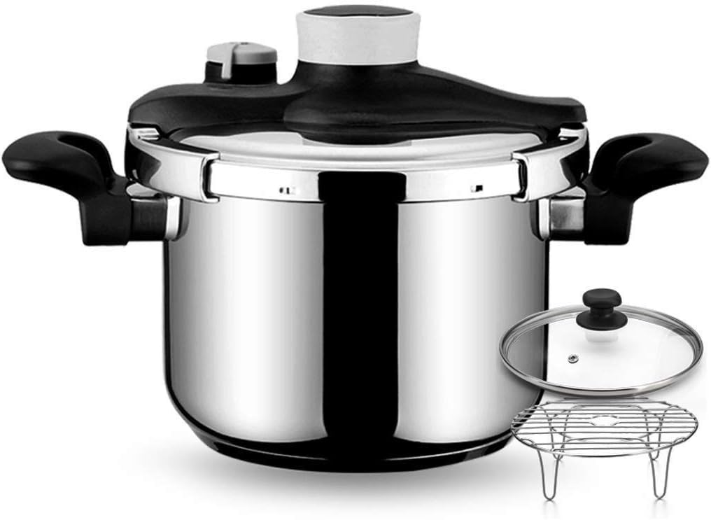 ZPAJN Household gas induction cooker explosion-proof stainless steel small multi-function pressure cooker silver 5L