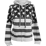 Women's Proud American Flag Sweatshirt 4009 Grey L