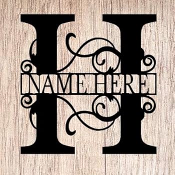 AJD Designs Personalized Last Name H Door Hanger - 20