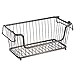 mDesign Stackable Metal Basket for Kitchen Storage - Wire Farmhouse Bin Basket w/Handles for Pantry - Stacking Wire Basket Organizer for Food, Drinks, Snacks - Hyde Collection, 3 Pack, Bronze