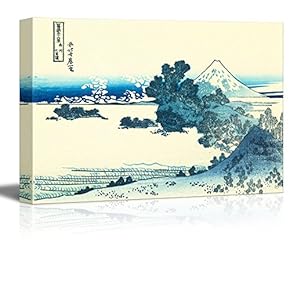 Thirty-six Views of Mt. Fuji: Shichiri Beach in Sagami Province by Katsushika Hokusai - Canvas Print Wall Art Famous Painting Reproduction - 12" x 18"