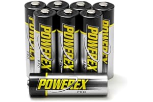 Powerex PRO High Capacity Rechargeable AA NiMH Batteries (1.2V, 2700mAh) - 8-Pack
