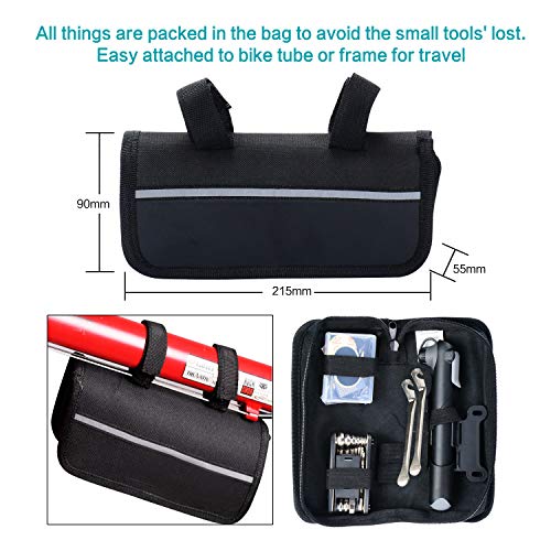 YOUYOUTE Bike Repair Kits with Pressure Gauge Pump, Mini Bicycle Pump
